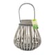 image 10 of JVL Luna Natural Bulb Shaped Willow Wood Lantern With Wooden Handle, Grey Wash