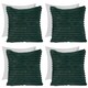 image 1 of OHS 4 x Faux Fur Matte Velvet Fleece Thick Ribbed Filled Cushions, 45x45cm - Green