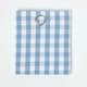 image 2 of Homescapes Cotton Block Check Gingham Eyelet Curtains - 117 x 137 cm | Blue | Blue