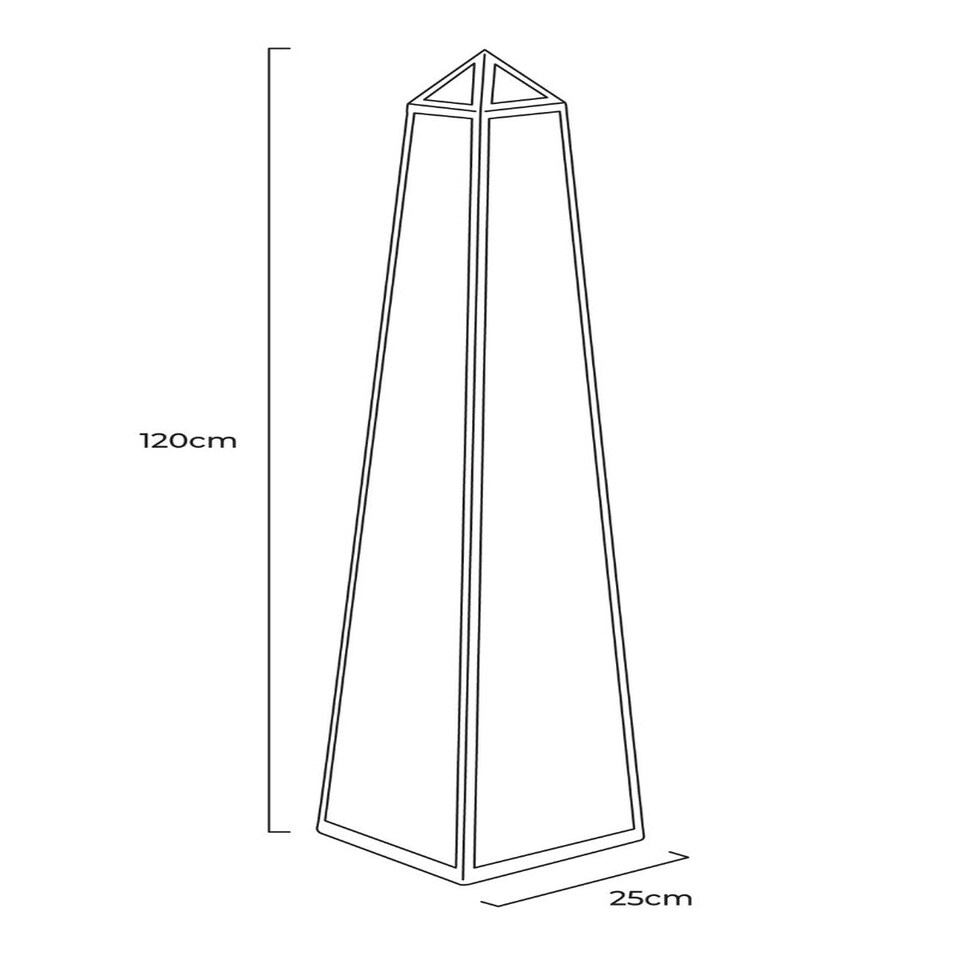 image 1 of The Obelisk - New Gold Metal Edged Mirrored Garden Ornament 47" X 10" X 10" (120CM X 25CM X 25CM) Gold