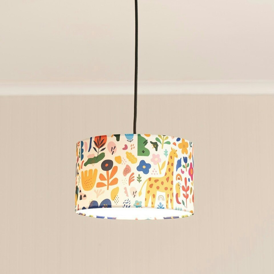 image 1 of ValueLights Kids Bright Floral Easy Fit Ceiling Light Shade