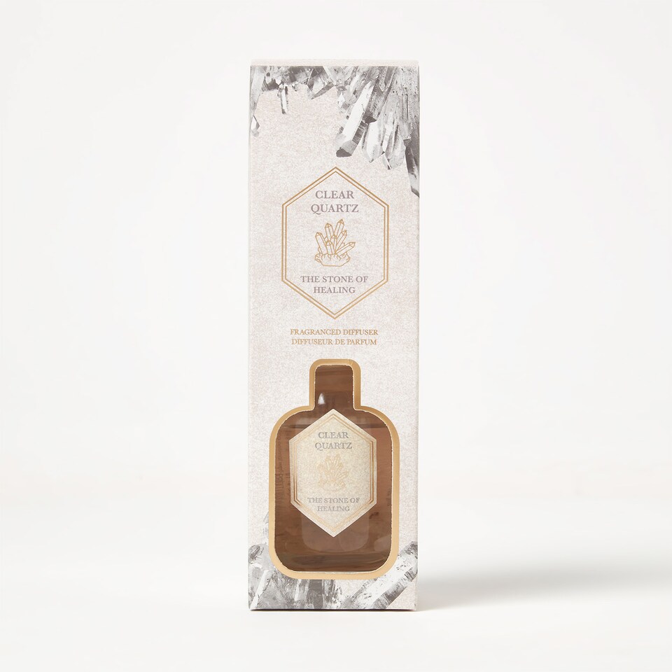 image 1 of Homescapes Clear Quartz Crystal Reed Diffuser – Fresh Linen Scent