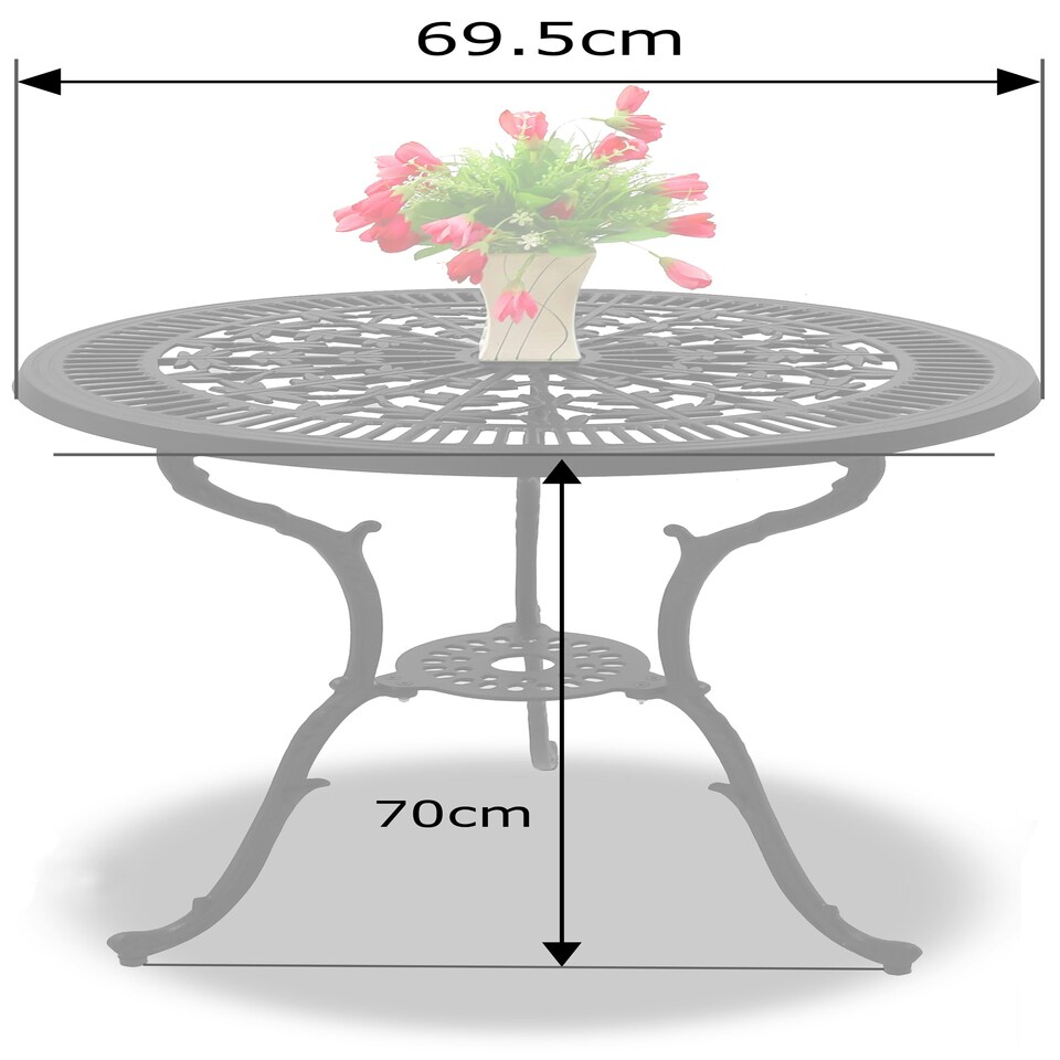 image 1 of Centurion Supports TABREEZ Garden and Patio Black Cast Aluminium Bistro Table Black