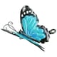 image 2 of Small 3D Blue Metal Butterfly Garden/Home Wall Art Ornament 7x12x14cm