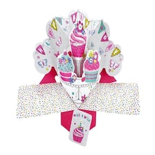 Second Nature Pop Ups Birthday Pop Up Card with "Happy Birthday" Lettering and Cupcakes