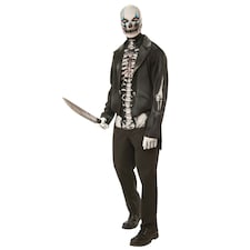 Bristol Novelty Mens Skeleton Costume - Black/White - XL Black | XL