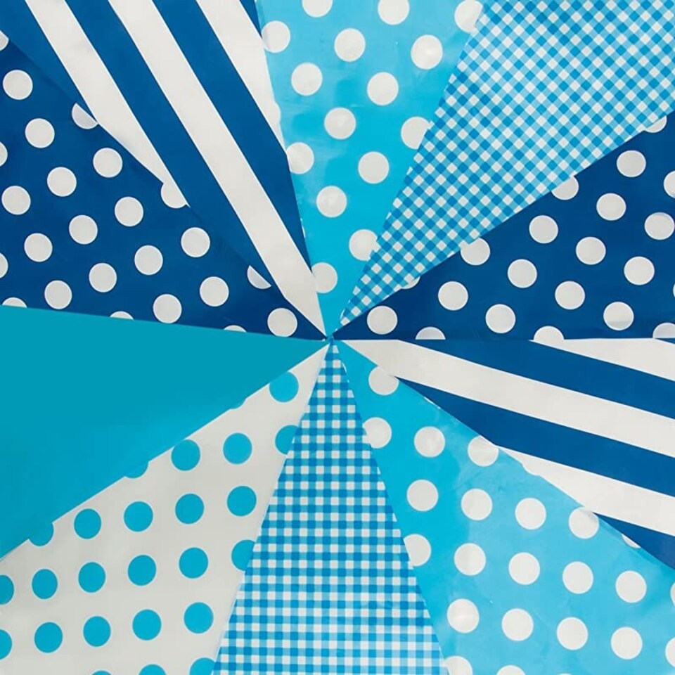 image 1 of Blue Mix Baby Shower Party Bunting 10m with 20 Pennants