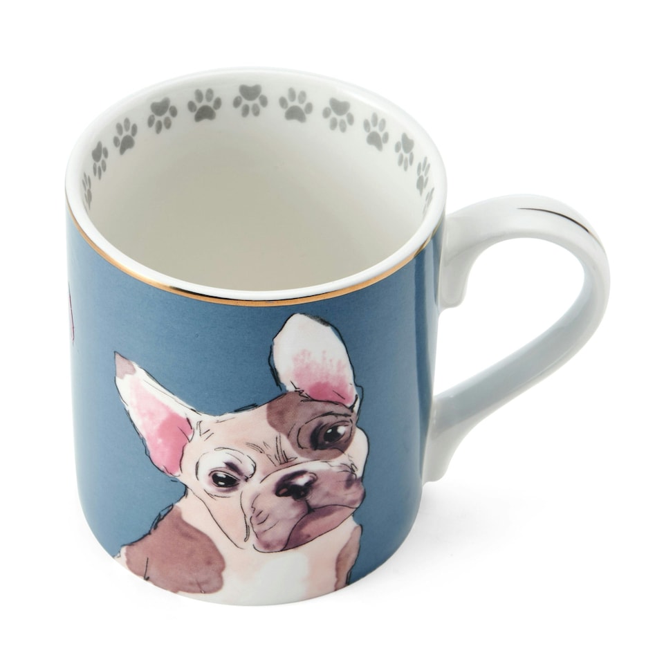 image 1 of Mikasa French Bull Dog Straight-Sided Porcelain Mug, 280ml | Blue | 1