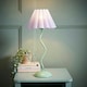 image 1 of ValueLights Wiggle Lilac Pleated Scallop Lamp Shade Moss Green Metal Table Lamp | Green | Purple