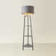 image 3 of ValueLights Hiru Grey 3 Tier Shelf Floor Lamp Grey Copper Shade | Grey
