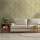 image 2 of Holden Décor Rural Paradise Floral Bird Trail Wallpaper - Ochre - 10m x 0.5m Yellow