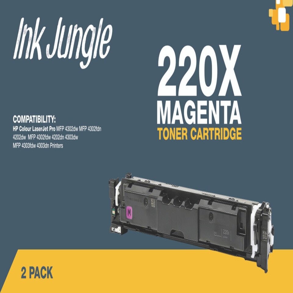 image 1 of 2x Compatible HP 220X Magenta Toner Cartridge Pink