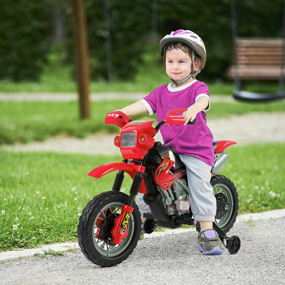 image 1 of HOMCOM 6V Kids Electric Motorbike Motorcycle Ride On for 3-6 Years Red