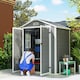 image 2 of Outsunny Garden Shed 6'x4.5' Plastic Tool Storage House w/ Lockable Double Doors