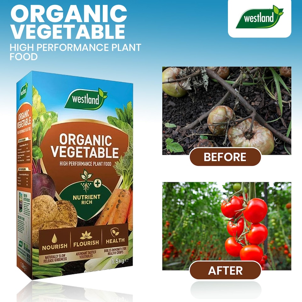 image 1 of Westland Organic Vegetable High Performance Plant Food 1.5kg for Healthier Crops