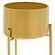 image 3 of Avento Large Gold Finish Floor Planter Gold