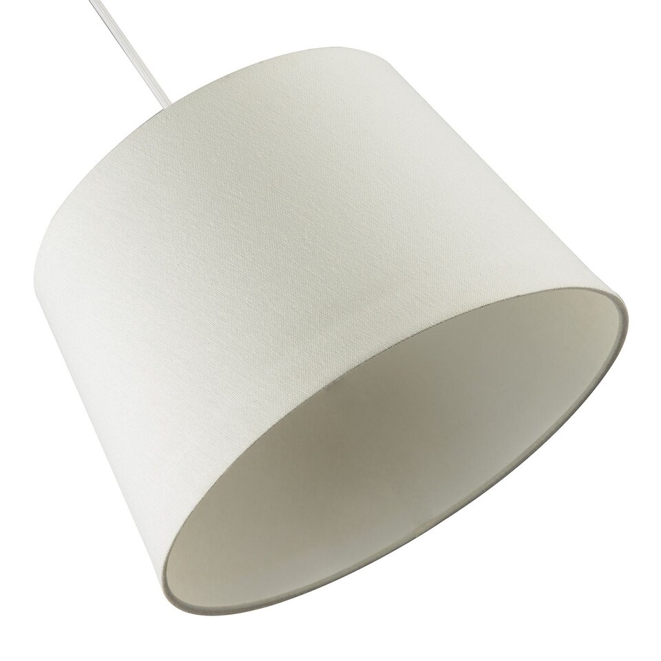 image 1 of Contemporary Off-White Linen Fabric Drum Lampshade with Cotton Inner | White | White | 1