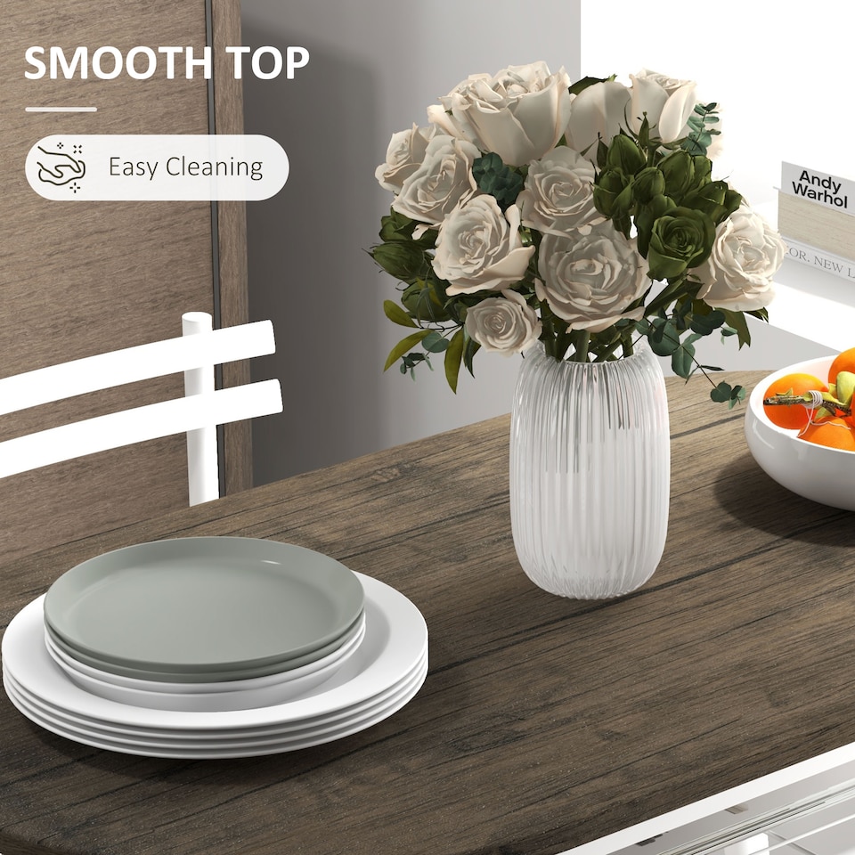 image 1 of HOMCOM 3-Piece Dining Table and Chairs Set, Oval Kitchen Table with 2 Chairs, with Wire Storage Shelf and Steel Frame, Natural