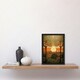 image 2 of Art Nouveau Autumn Village Sunset Home Decor Black Framed Wall Art Print A4