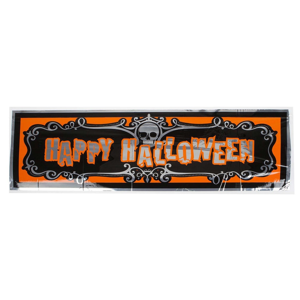 image 1 of PMS Happy Halloween Banner 3ft Decoration - Trick or Treat Party Sign