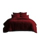 image 1 of Teddy Bear Fleece Soft Cosy Duvet Cover + Pillow Case Set | Purple | Double