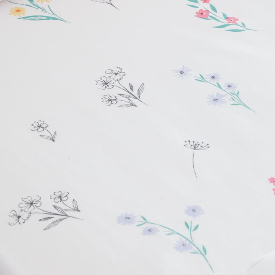 image 1 of Catherine Lansfield Bunny Tails Ditsy Flowers Fitted Sheet | White | Cot Bed