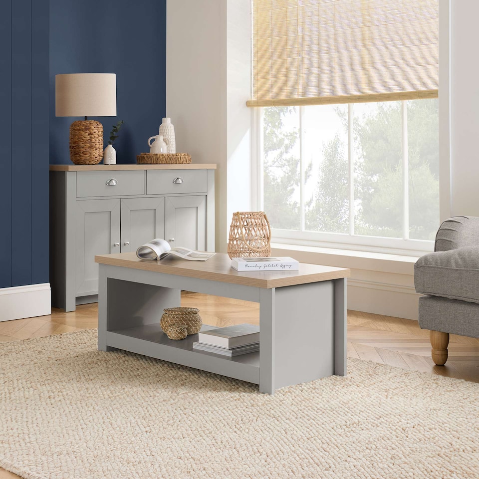 image 1 of Highgate 2 Drawer Coffee Table Grey