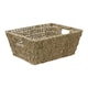 image 2 of JVL Large Hand Woven Seagrass Rectangular Storage Basket,, Capacity:14L, Set of 2 | Brown
