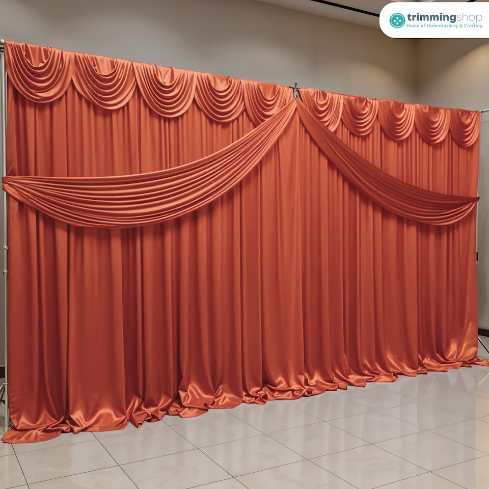 image 1 of 3M Ice Silk Wedding Drapery, Detachable Backdrop Curtain - 1pc