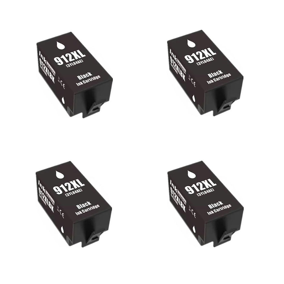 image 1 of HP 912 Black Ink Cartridge Black | 4x 912XL Black Compatible Ink Cartridges