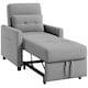 image 1 of HOMCOM Compact Single Chair Bed, Pull Out Bed, Convertible Sleeper Chair with Adjustable Backrest, Pillow, Side Pockets for Home Office, Bedroom, Living Room, Light Grey