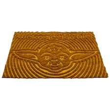 Star Wars Welcome You Are Embossed Yoda Door Mat - Brown/Yellow - One Size