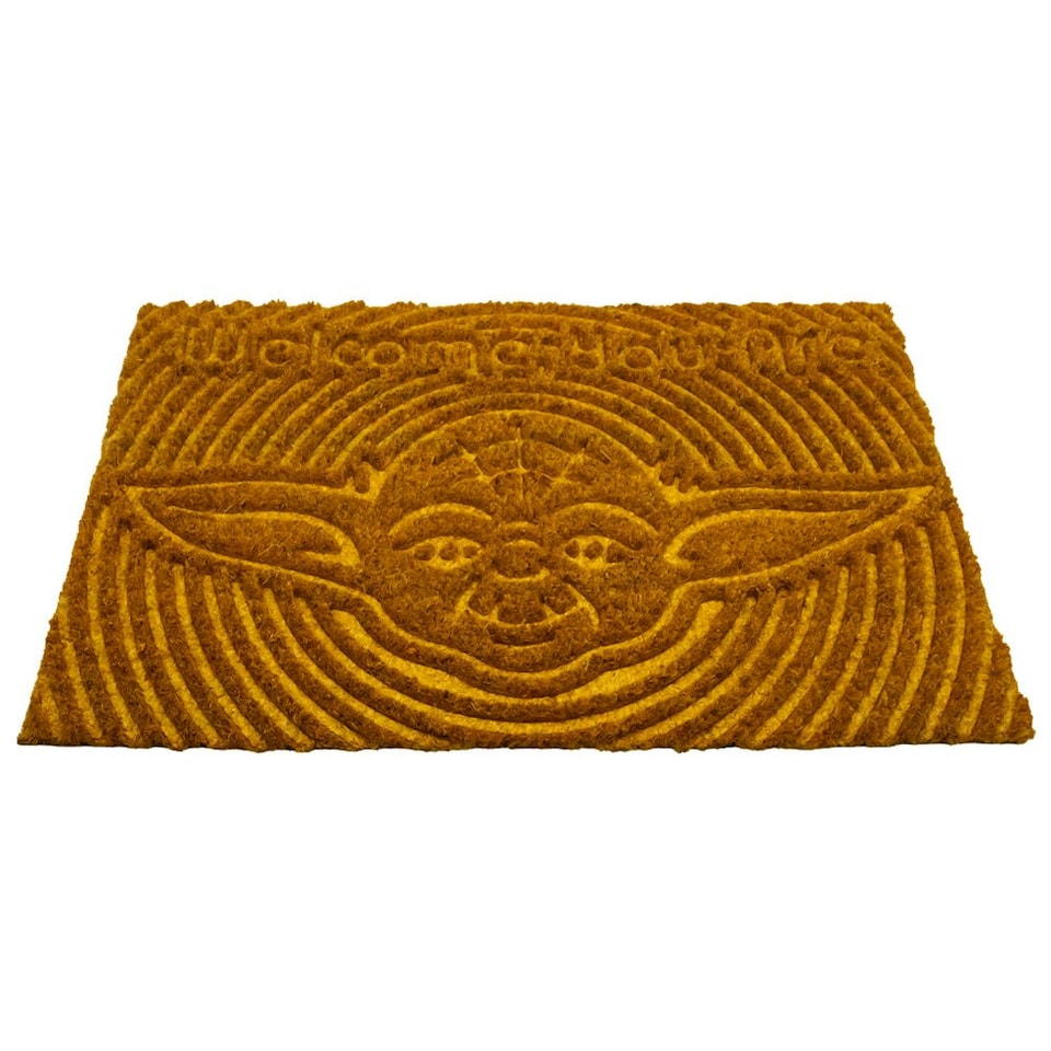 image 1 of Star Wars Welcome You Are Embossed Yoda Door Mat - Brown/Yellow - One Size