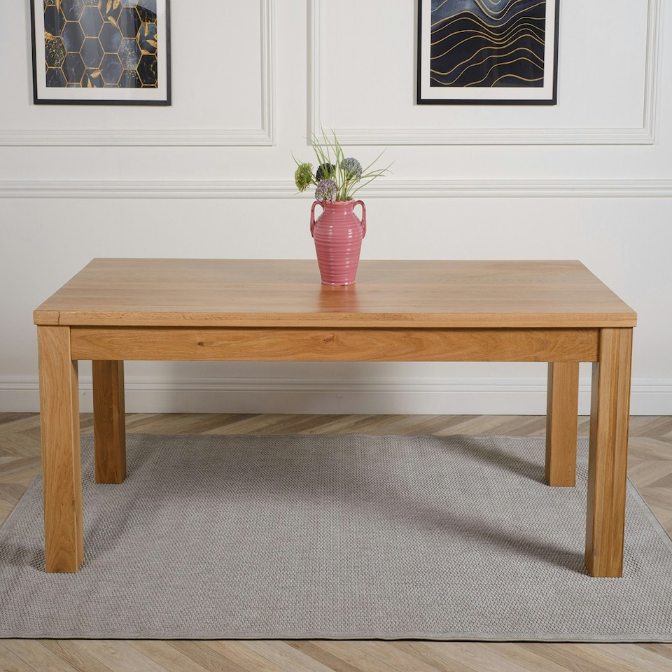 image 1 of Dakota Chunky Oak Dining Table - 222cm Brown | Oak