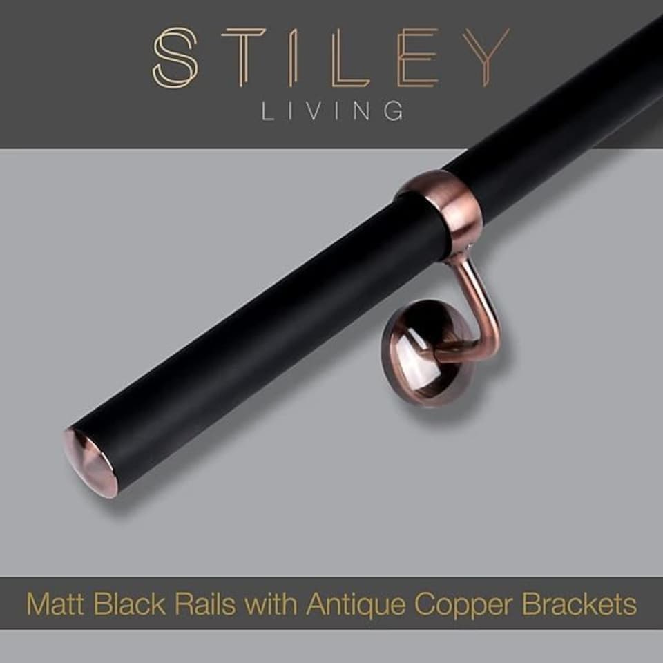 image 1 of Stiley Living Wall Mounted Handrail Kit, Banister System with Brackets and Fixings