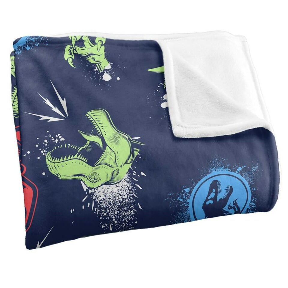 image 1 of Jurassic Park Camp Cretaceous Graffiti Blanket - Multicoloured - One Size