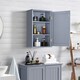 image 2 of Yaheetech Wall Mounted Cabinet with 3 Tiers Grey Grey