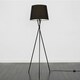 image 1 of ValueLights Camden Black Tripod Floor Lamp Black Taper Shade & Bulb Black