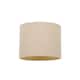 image 1 of Modern Taupe Linen Fabric Small 8 Inch Drum Lamp Shade with Matching Satin Lining | Cream