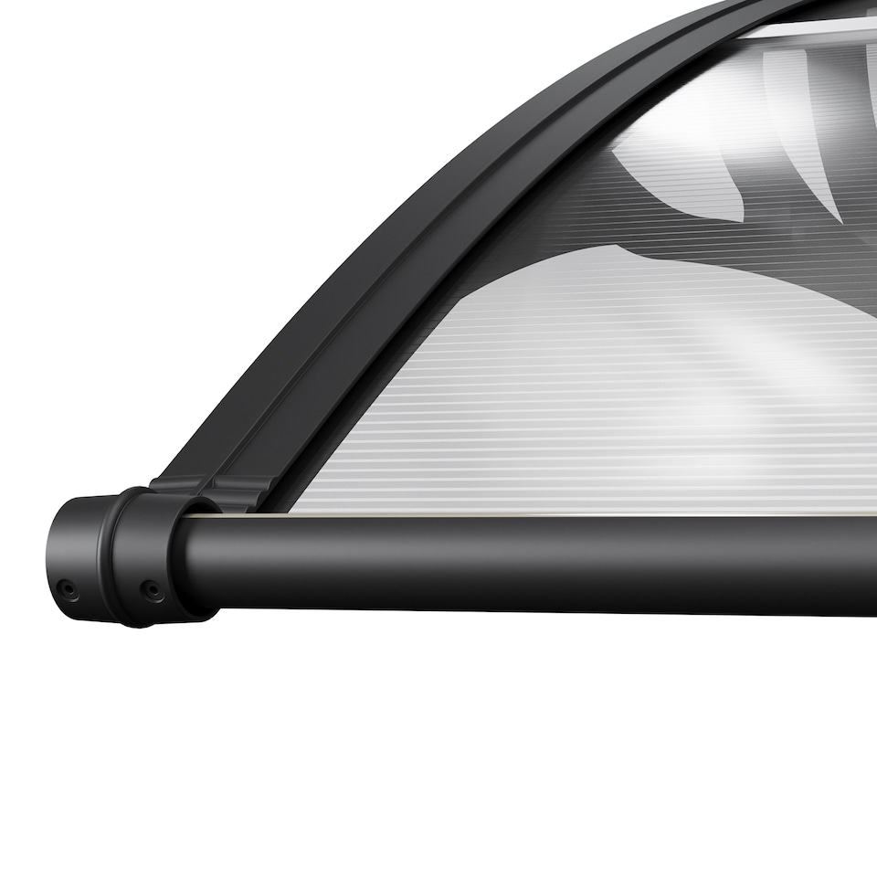 image 1 of Living and Home Awning Canopy for Window and Door with Drainage - 150cm W x 100cm D Dark Grey
