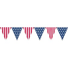 Amscan Stars & Stripes Bunting - Red/White/Blue - One Size