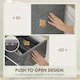 image 5 of HOMCOM Kitchen Cupboard Storage Cabinet Push Open Doors and Drawers, Grey