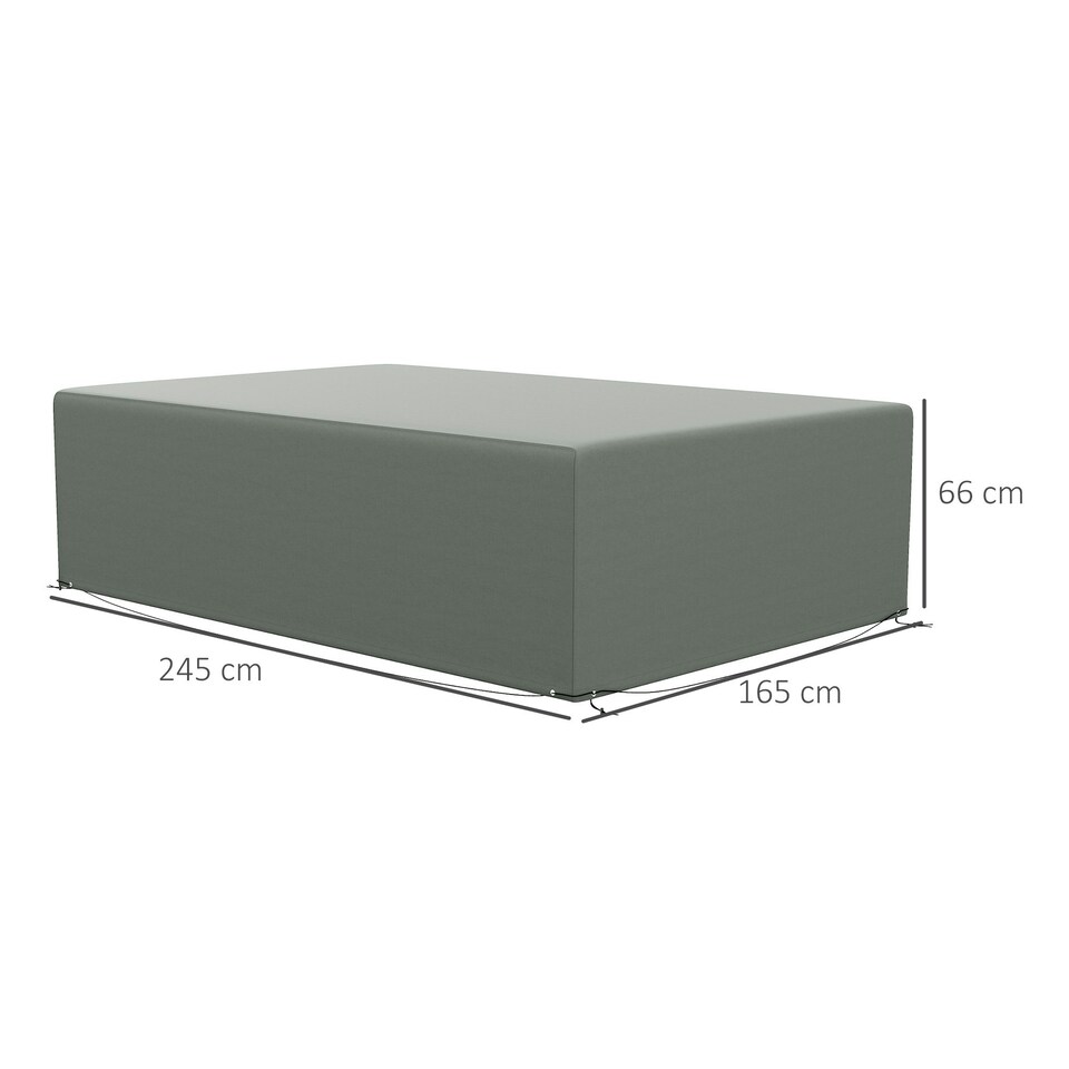 image 1 of Outsunny UV Rain Protective Cover or Garden Wicker Rattan Dark Grey Grey | Dark Grey
