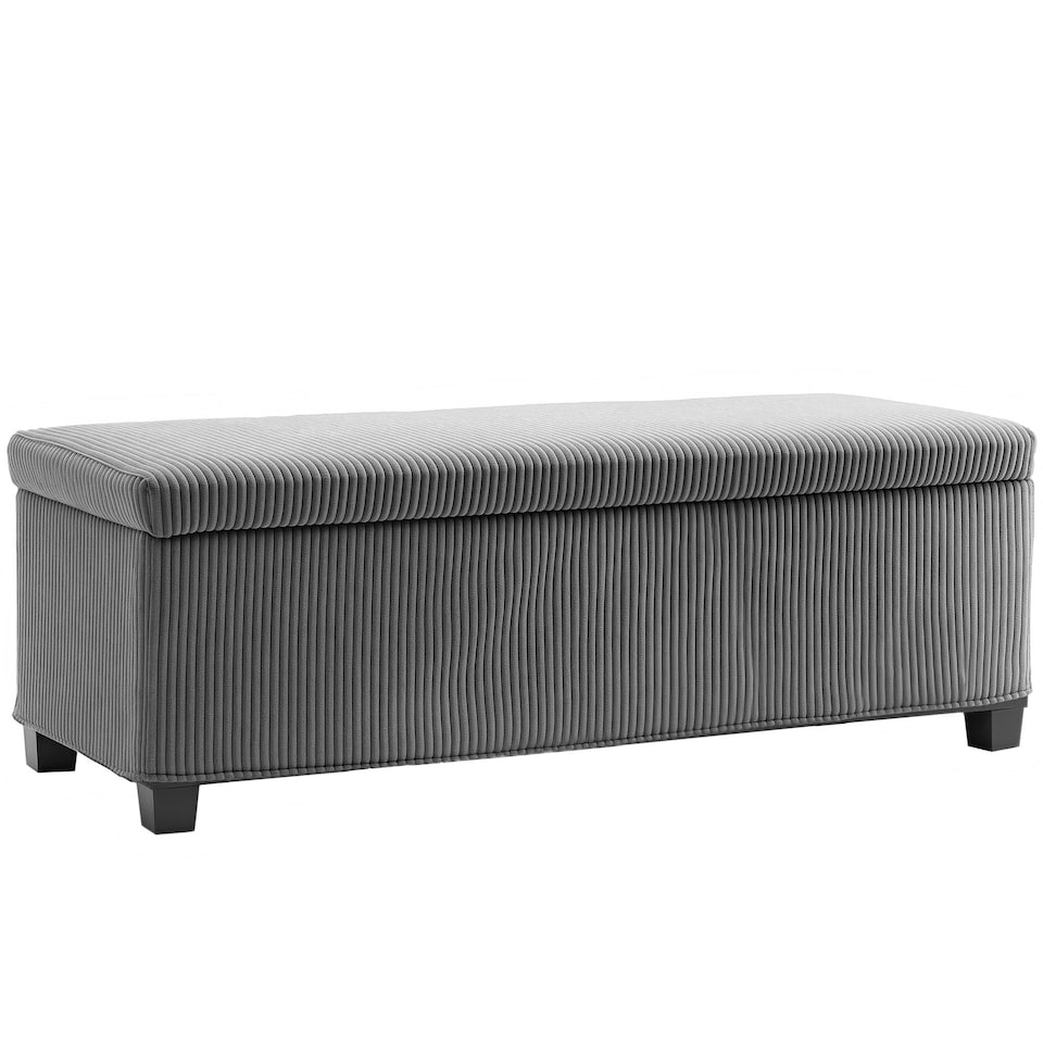 image 1 of HOMCOM Storage Ottoman with Lid, 112cm Bench Chest Box, Grey Grey