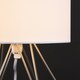 image 4 of ValueLights Angus Brushed Chrome Table Lamp White Shade & Bulb | Chrome