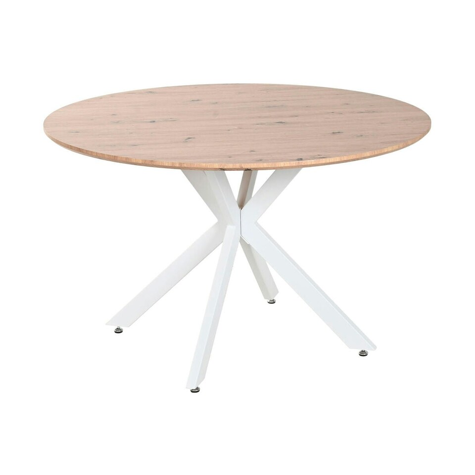 image 1 of Dining Table Home ESPRIT White Brown Iron MDF Wood 120 x 120 x 75 cm N/A
