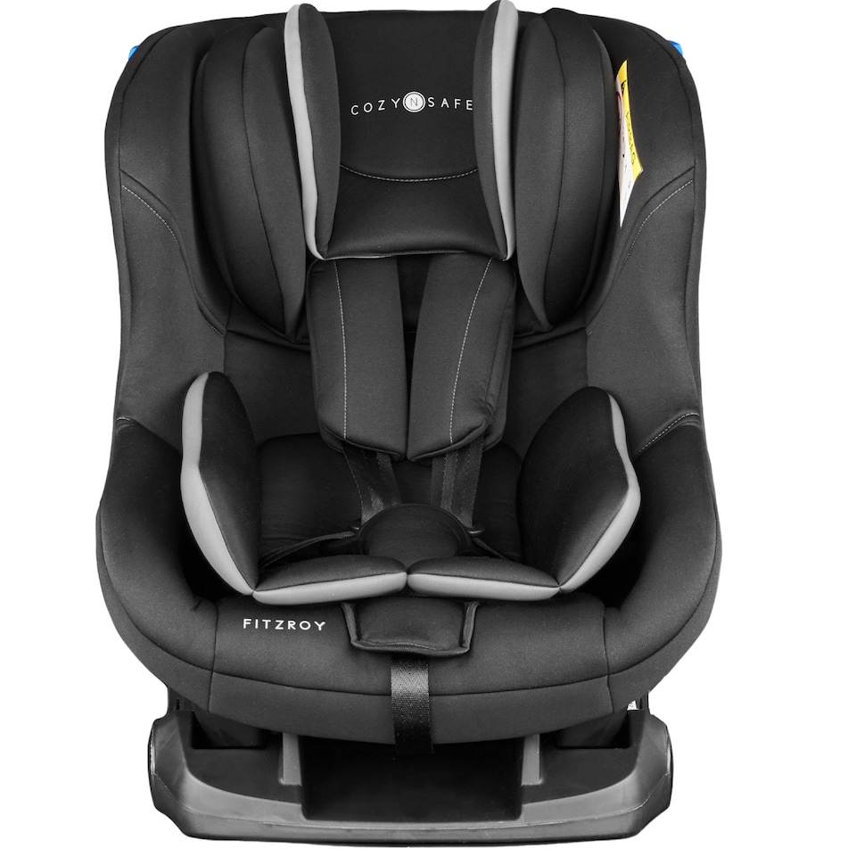 image 1 of Cozy N Safe Fitzroy Group 0+1 Car Seat 0-18kg, Rear & Forward Facing, 5 Point Harness, Reclining Baby Toddler Car Seat, Birth to 4 Years, Deep Padded Child Seat (Black/Grey)