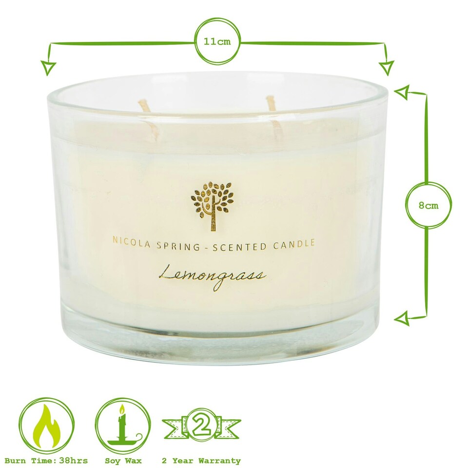 image 1 of Nicola Spring Soy Wax Scented Candle & Reed Diffuser Set - 350g - Lemongrass