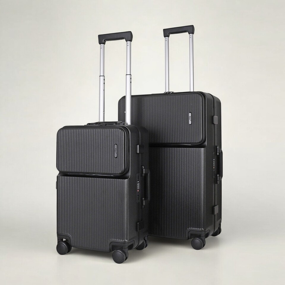 image 1 of 2 Piece Hard Shell Luggage Suitcase Set | 26' inch large Suitcase + 20’ inch Carry-On Suitcase
