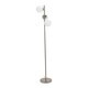 image 3 of ValueLights Jas Opal White Frosted Glass Globe Shades 3 Way Silver Chrome Floor Lamp with LED Bulbs